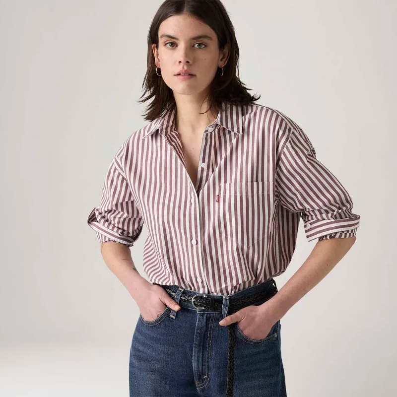 Camisa Levi's® Harlie New Listrada Marrom - L USA | G BR