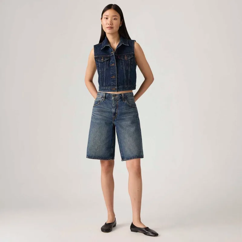 Bermuda Jorts Jeans Levi's® Baddy Dad Lavagem Escura - 30 USA | 41 BR