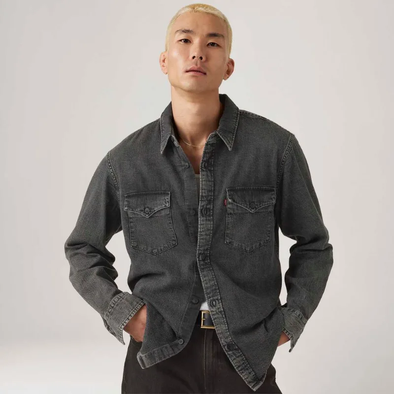 Camisa Jeans Levi's® Relaxed Western Preta - XL USA | GG BR
