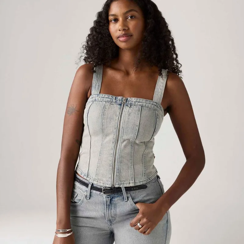 Blusa Corset Jeans Levi's® Sculpted Cinza - S USA | P BR