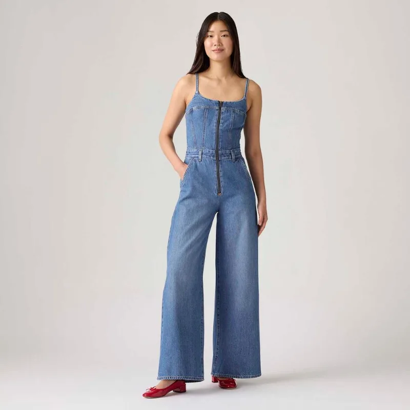 Macacão Jeans Levi's® Bustier Regata Lavagem Média - S USA | P BR