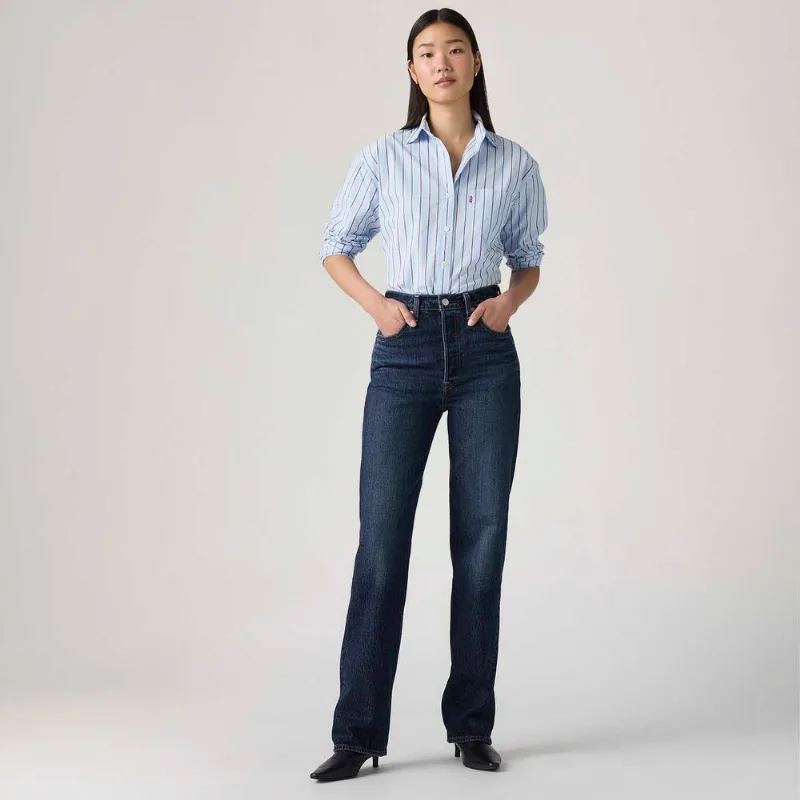 Calça Jeans Levi's® Ribcage Full Length Lavagem Escura - 27X32 USA | 38 BR