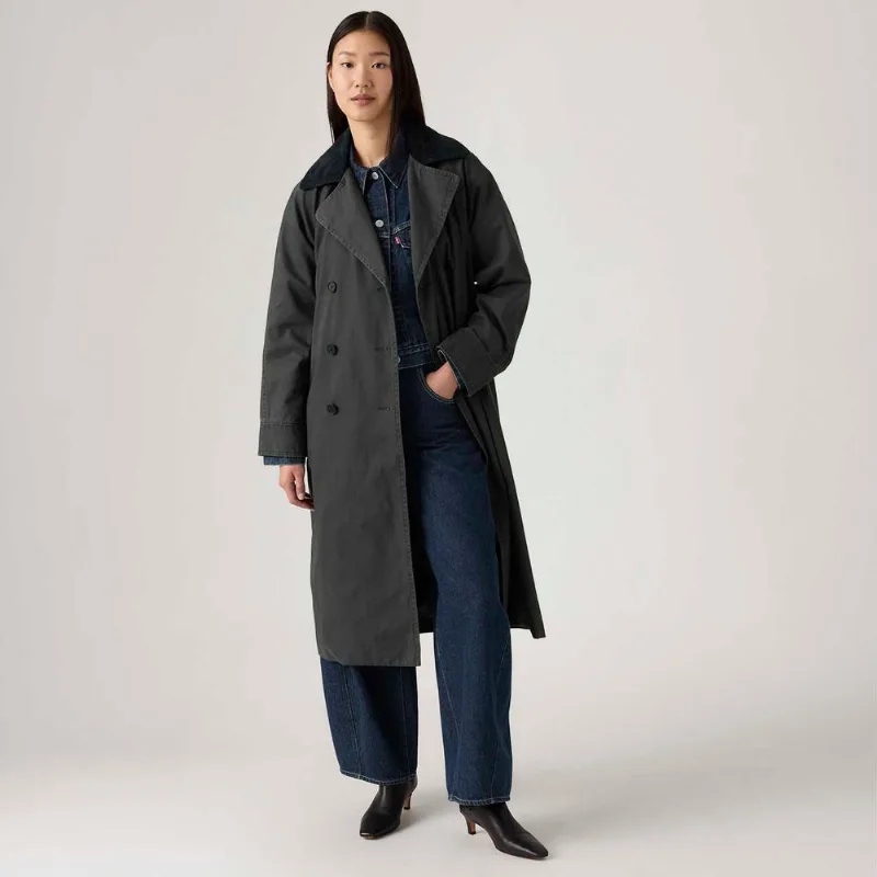 Trench Coat Levi's® Bree Barn Cinza Chumbo - M USA | M BR