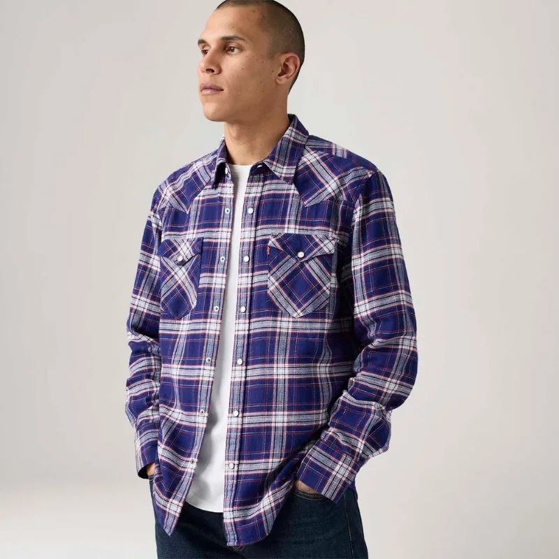 Camisa Jeans Levi's® Barstow Western Manga Longa Azul - XL USA | GG BR