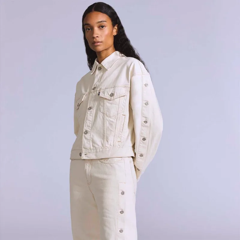Jaqueta Jeans Levi's® Blue Tab Trucker Shank Off White - M USA | M BR