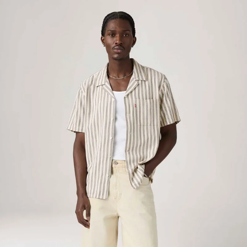 Camisa Levi's® Sunset Standard Camp Bege Manga Curta - XL USA | GG BR
