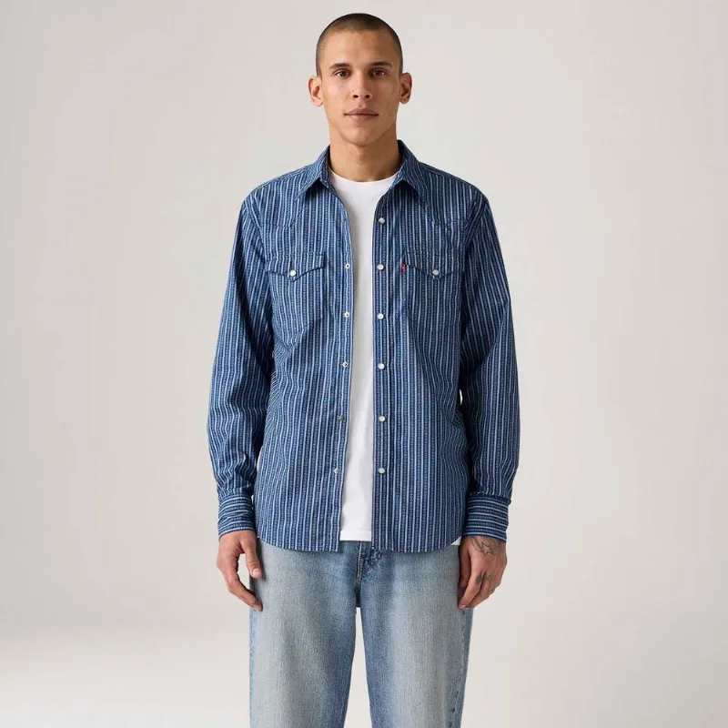 Camisa Jeans Levi's® Barstow Western Manga Longa Azul - XL USA | GG BR