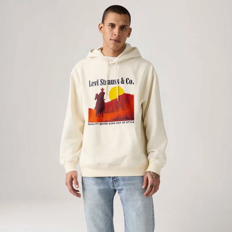 Moletom Levi's® Relaxed Graphic com Capuz Bege - XS USA | PP BR