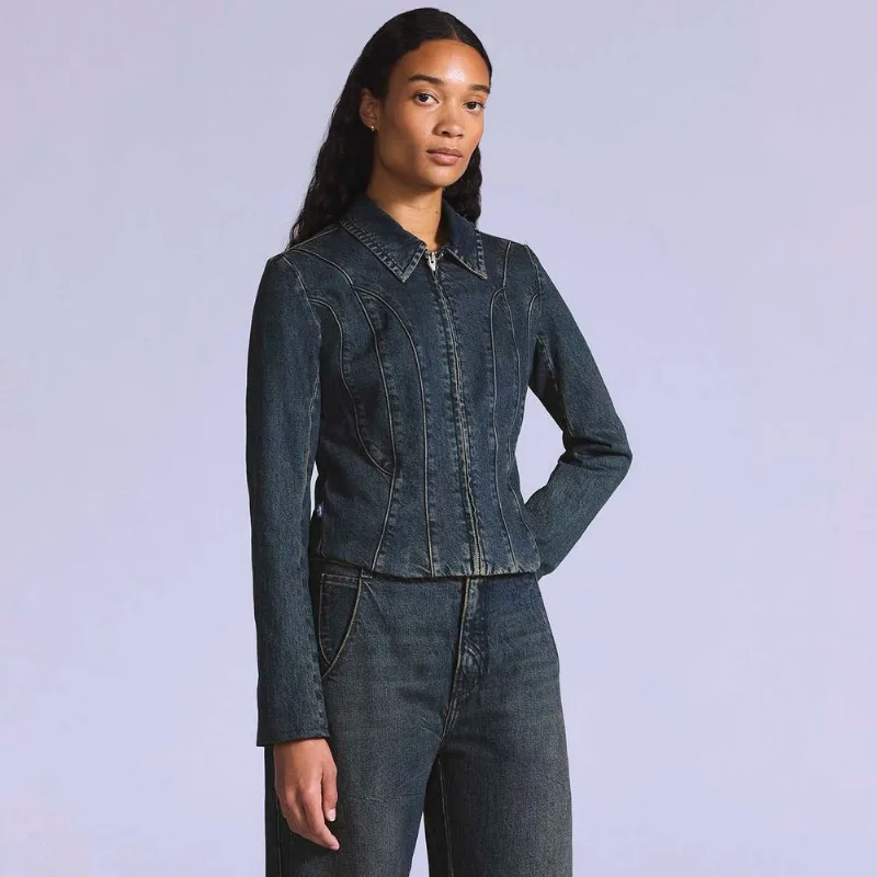Jaqueta Jeans Levi's® Blue Tab Moto Jacket Lavagem Escura - L USA | G BR