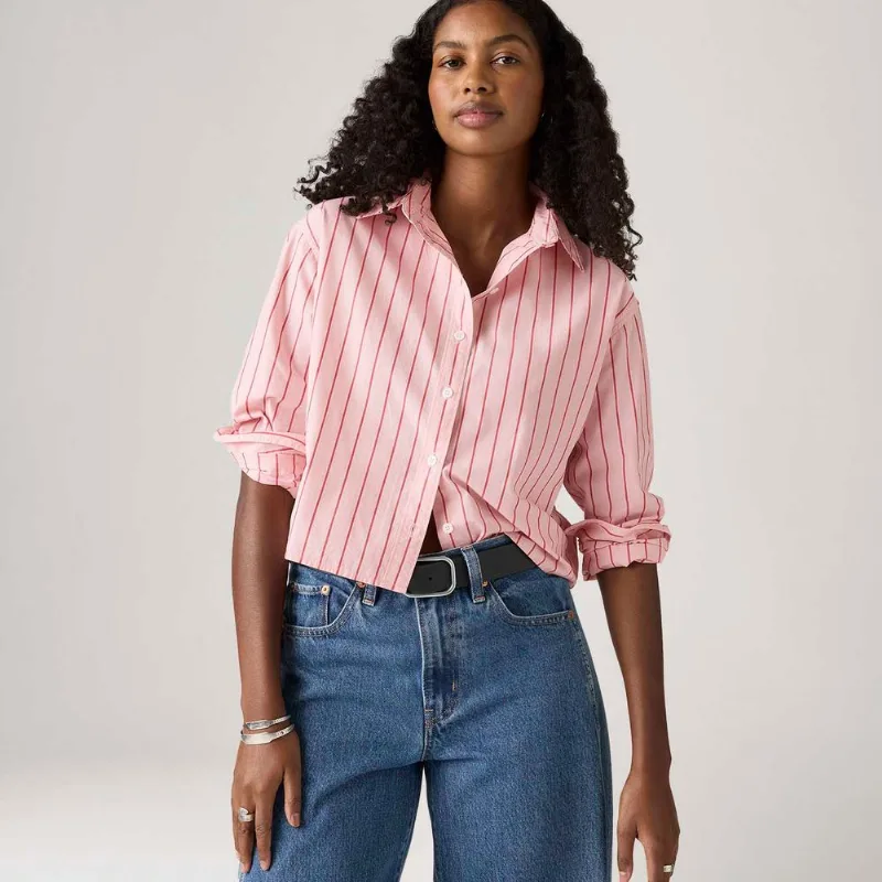 Camisa Levi's® Cropped Harlie Rosa Manga Longa - XL USA | GG BR