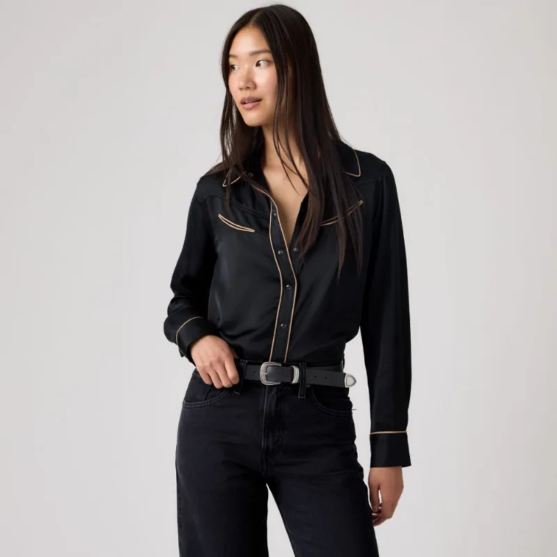 Camisa Levi's® Bradie Archival Preta Manga Longa - L USA | G BR