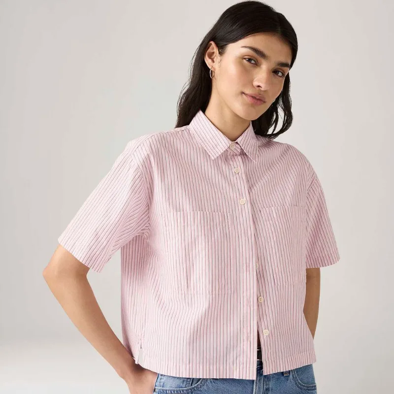 Camisa Levi's® Harlie Cropped Rosa Manga Curta - XXL USA | EGG BR