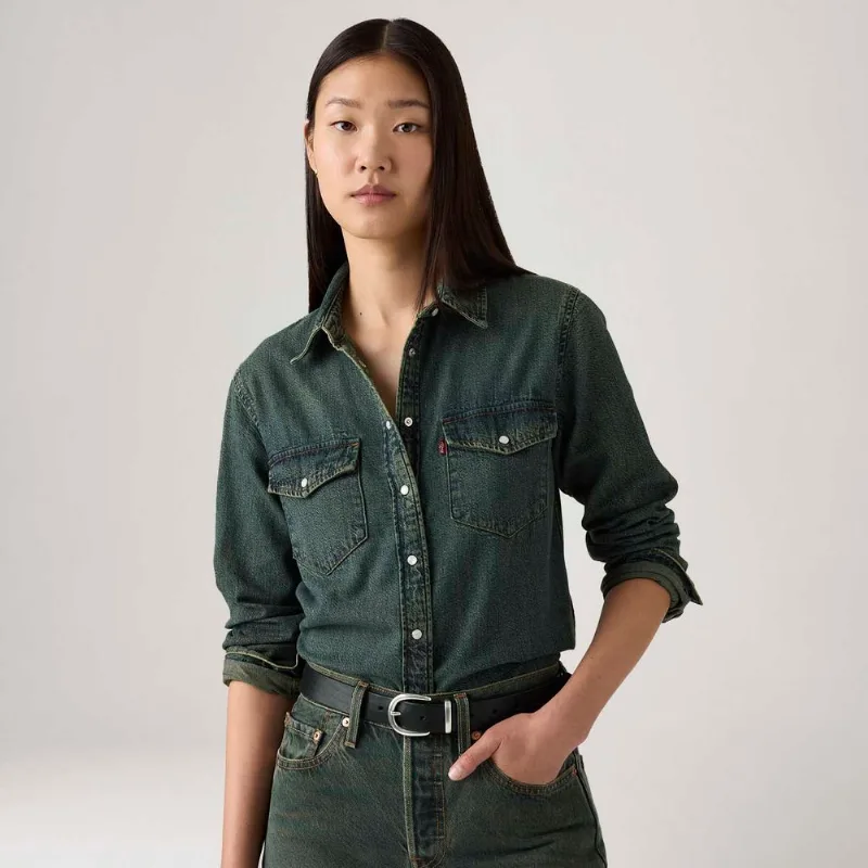 Camisa Jeans Levi's® Iconic Western Lavagem Escura - L USA | G BR