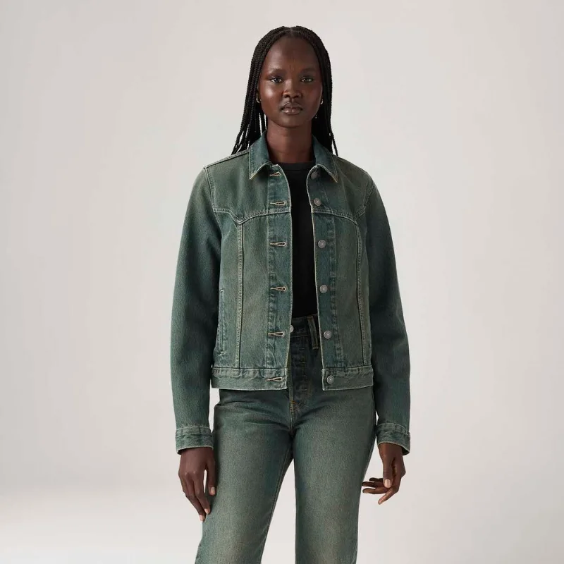 Jaqueta Jeans Levi's® Original Trucker Tipped Lavagem Média - S USA | P BR