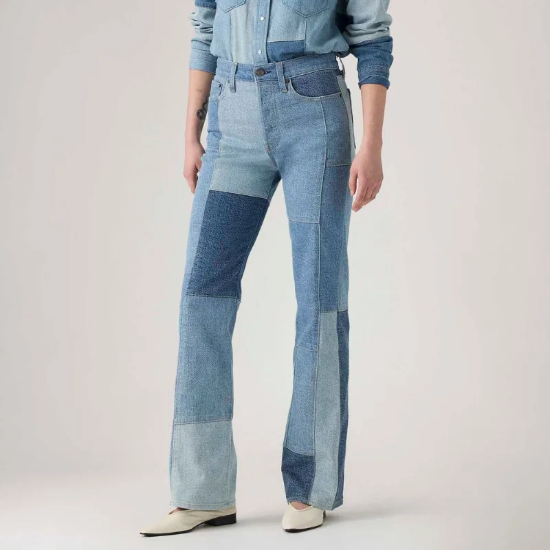 Calça Jeans Levi's® Wedgie Boot Patchwork Lavagem Clara - 33X34 USA | 44 BR
