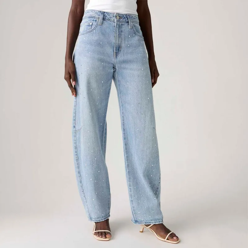 Calça Jeans Levi's® Baggy Dad Barrel Lavagem Clara - 34X32 USA | 46 BR