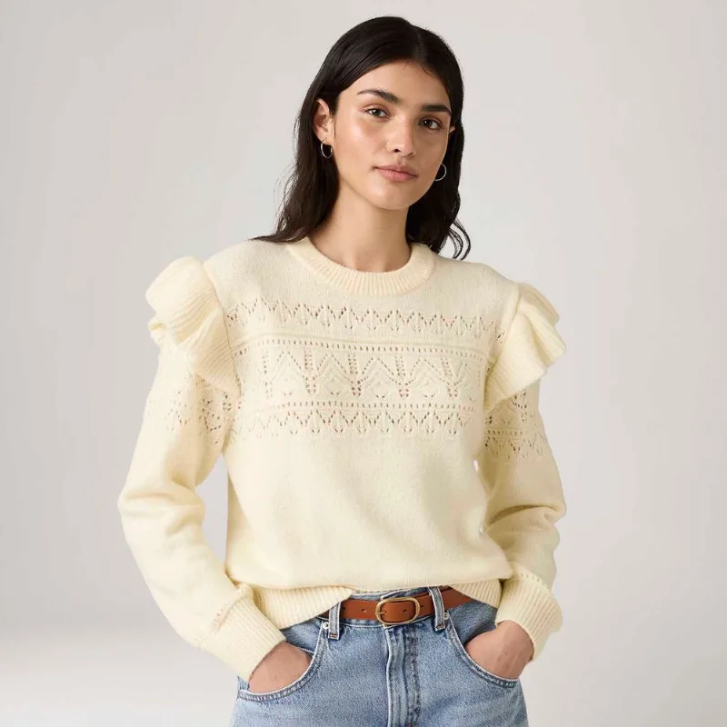 Suéter Levi's® Shane Flutter Amarelo Manga Longa - XXL USA | EGG BR