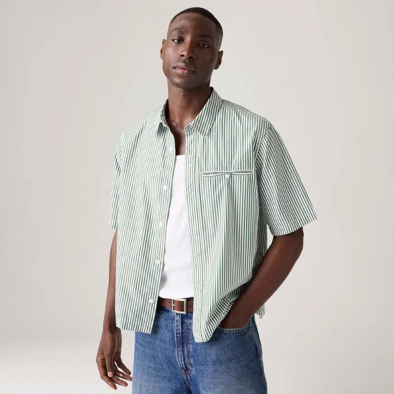Camisa Levi's® Zandt Cropped Verde Manga Curta - XXL USA | EGG BR