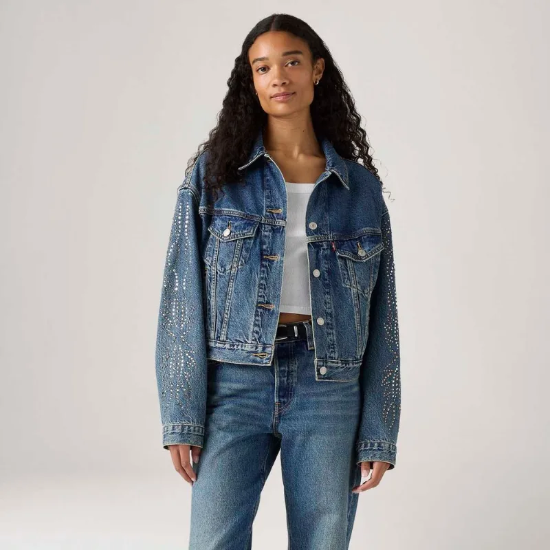 Jaqueta Jeans Levi's® 90's Shrunken Trucker Lavagem Média - L USA | G BR