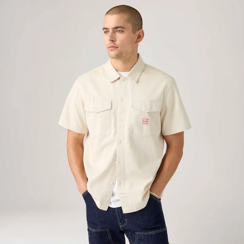 Camisa Levi's® Worker Off White Manga Curta - L USA | G BR
