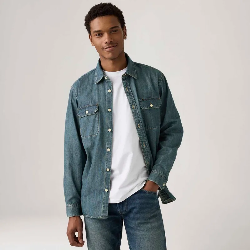 Camisa Jeans Levi's® Jackson Worker Lavagem Média - XXL USA | EGG BR