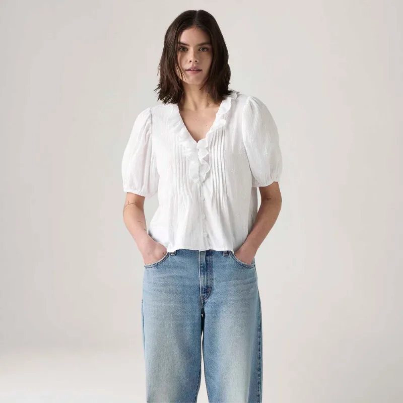 Blusa Levi's® Giselle Ruffle Branca - M USA | M BR