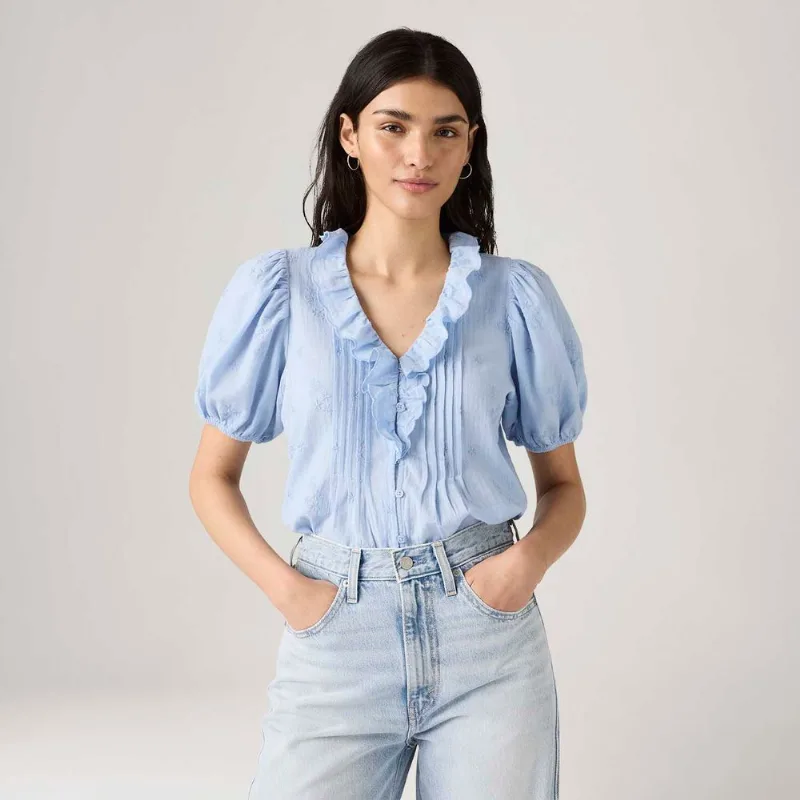 Blusa Levi's® Giselle Ruffle Azul - XL USA | GG BR