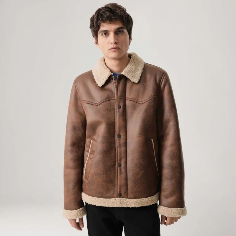 Jaqueta Couro Sintético Levi's® Giii Western Rancher Marrom - XL USA | GG BR