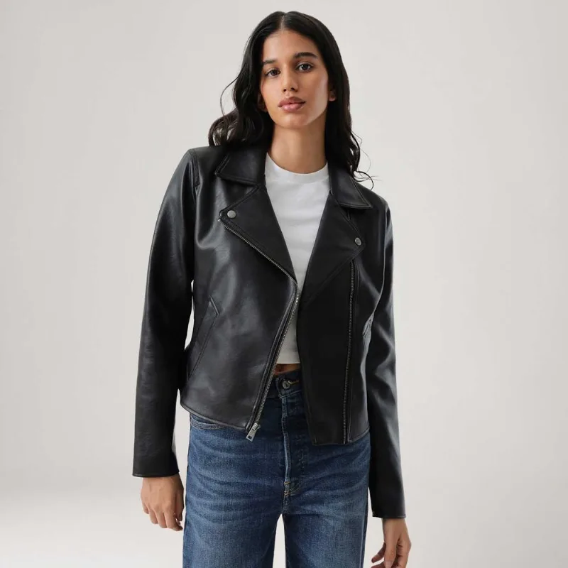 Jaqueta Couro Sintético Levi's® Giii Slim Moto Preta - S USA | P BR