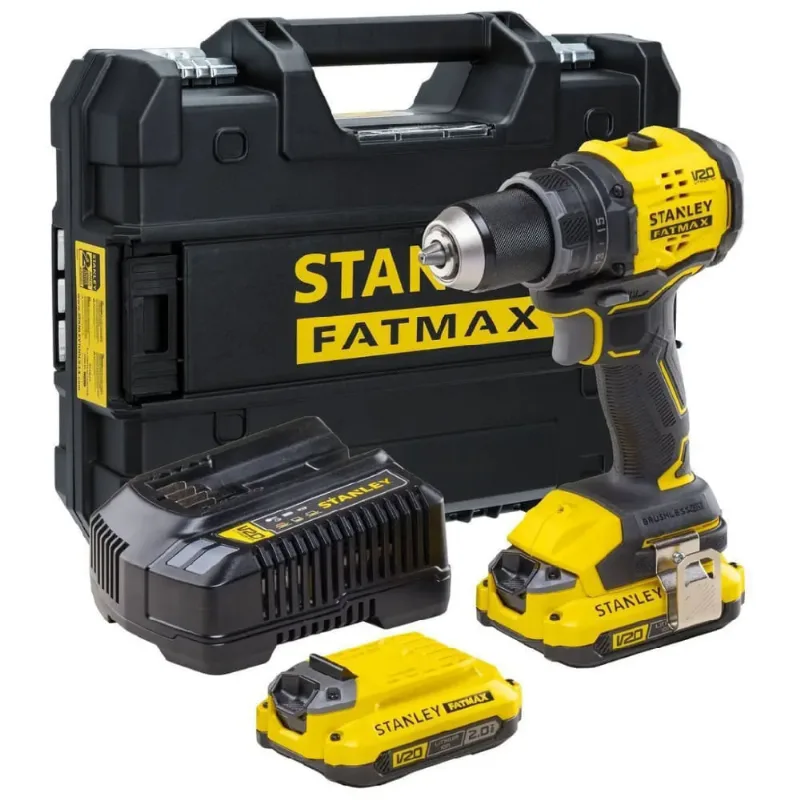Parafusadeira Furadeira 1/2 13m 20v Max Li-on Brushless 2 Bateria Sb202 2ah Carregador Bivolt - Sbd714d2t-br - Stanley Stanley