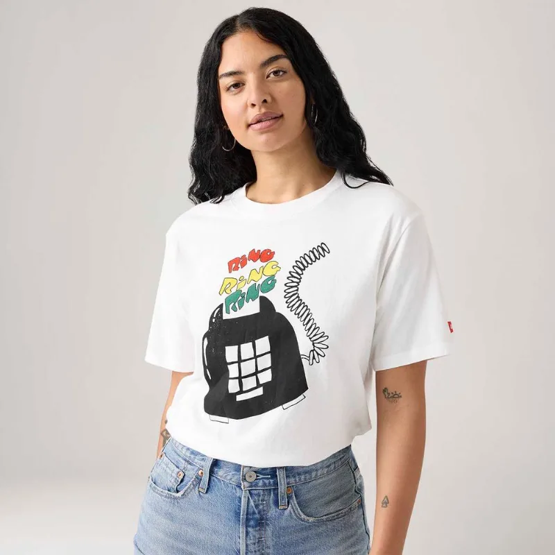 Camiseta Levi's® Graphic Branca Manga Curta | Collab De La Soul - S USA | P BR