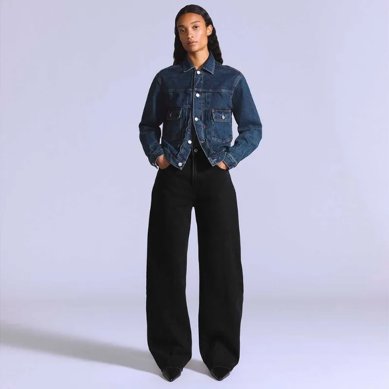 Calça Jeans Levi's® Blue Tab Drop Barrel Lavagem Escura - 26X31 USA | 37 BR