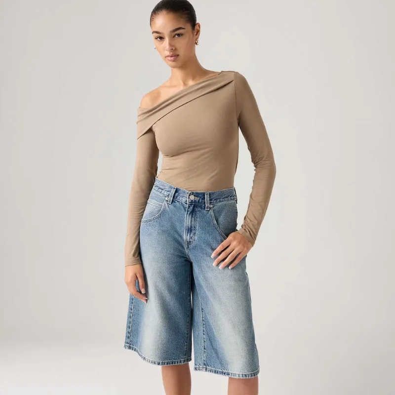 Blusa Levi's® Clara Ombro a Ombro Marrom Manga Longa - XS USA | PP BR