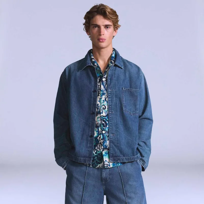 Jaqueta Jeans Levi's® Blue Tab Work Lavagem Média - XL USA | GG BR