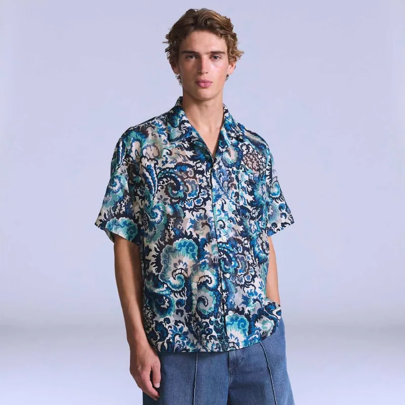 Camisa Levi's® Blue Tab Camp Shirt Azul Manga Curta - XL USA | GG BR