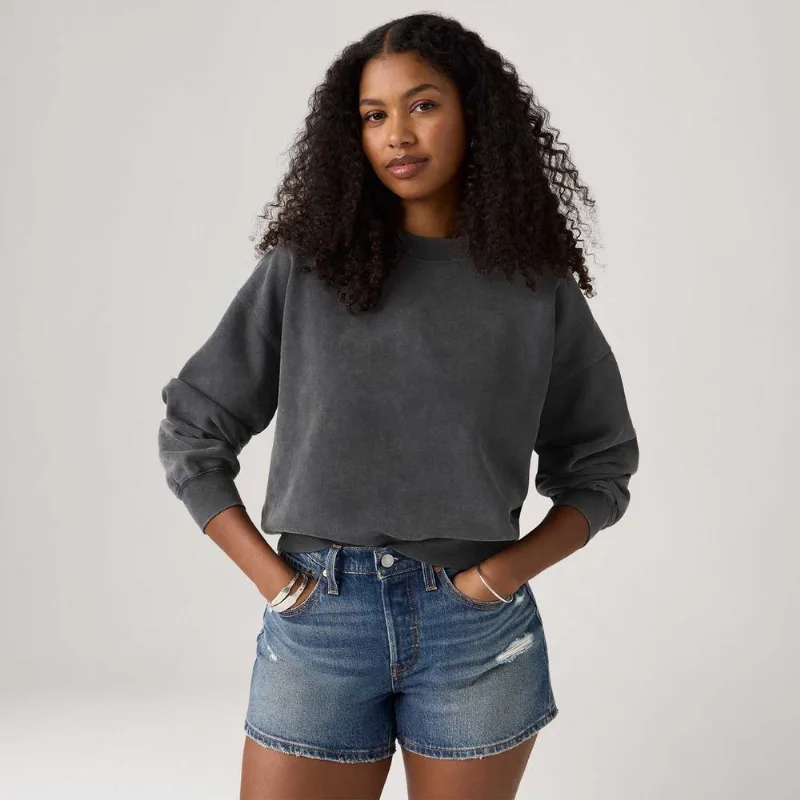 Moletom Levi's® Boxy Crew Neck Cinza Escuro - S USA | P BR