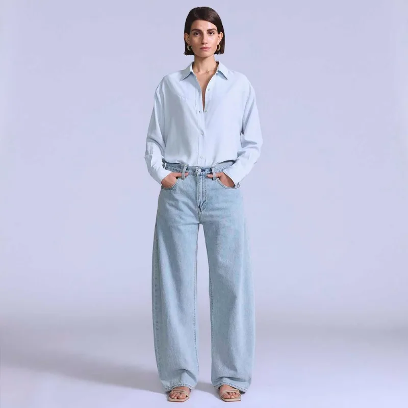 Calça Jeans Levi's® Blue Tab Drop Barrel Lavagem Clara - 34X31 USA | 46 BR