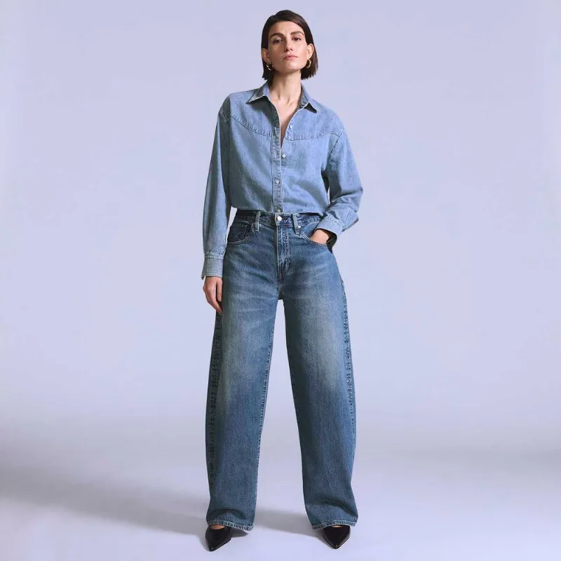 Calça Jeans Levi's® Blue Tab Drop Barrel Lavagem Média - 32X31 USA | 43 BR
