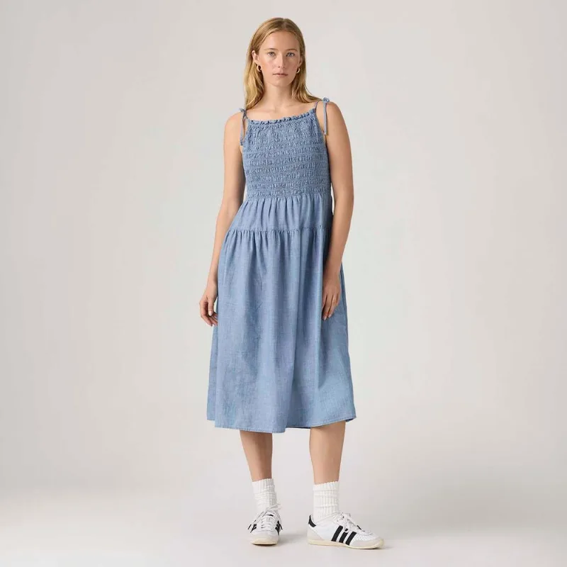 Vestido Levi's® Monaco Sundress Midi Lavagem Clara - S USA | P BR