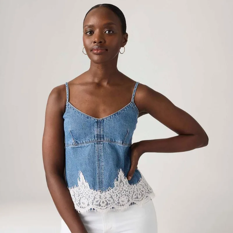 Blusa Jeans Levi's® Cami 90's Lavagem Média - S USA | P BR