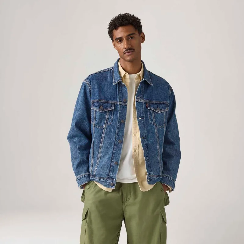 Jaqueta Jeans Levi's® Relaxed Trucker Lavagem Média - XL USA | GG BR
