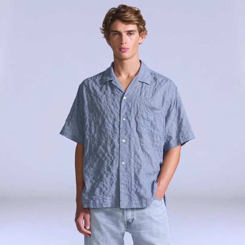 Camisa Levi's® Blue Tab Camp Shirt Azul Claro Manga Curta - XL USA | GG BR