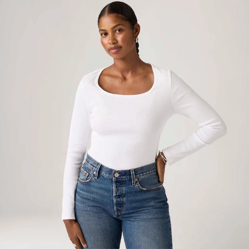 Blusa Levi's® Essential Branca Manga Longa - XS USA | PP BR