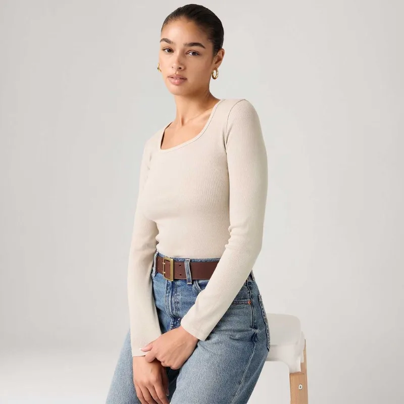 Blusa Levi's® Essential Bege Manga Longa - XS USA | PP BR