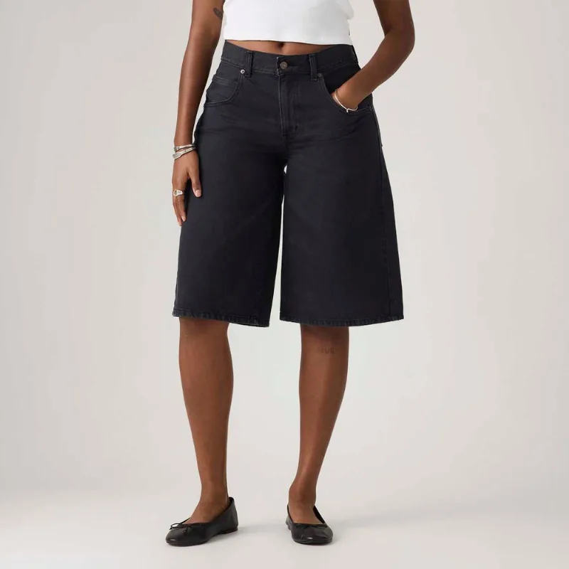 Bermuda Jorts Jeans Levi's® Super Baggy Preta - 25 USA | 36 BR