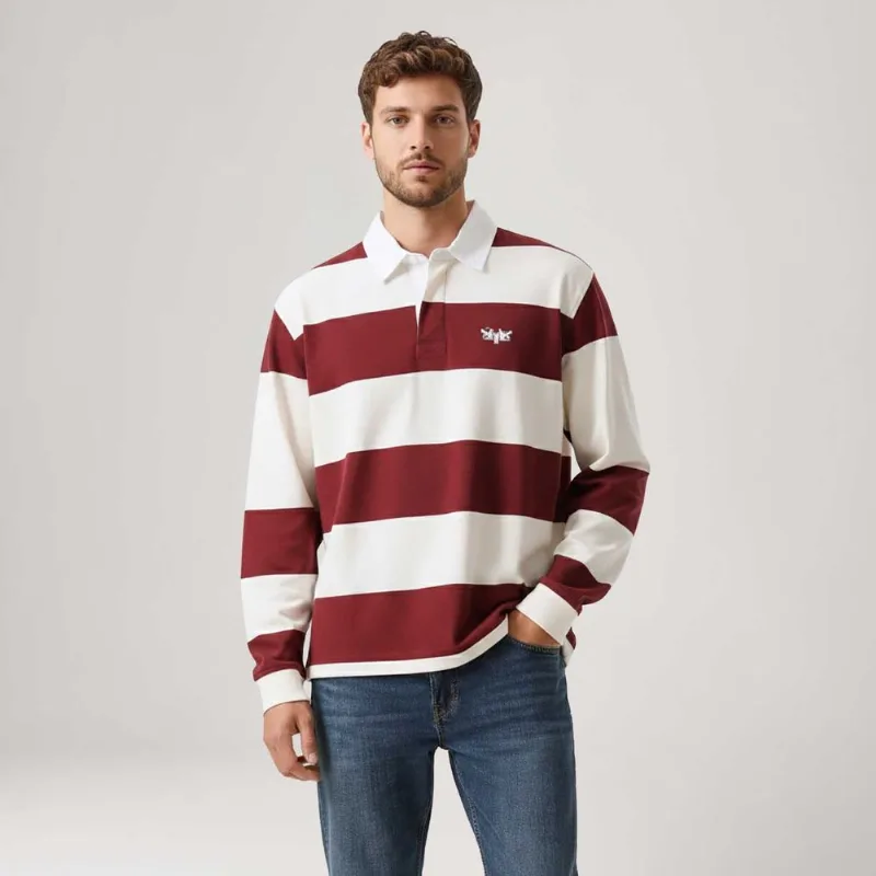 Polo Levi's® Hudson Rugby Listrada Manga Longa - M USA | M BR