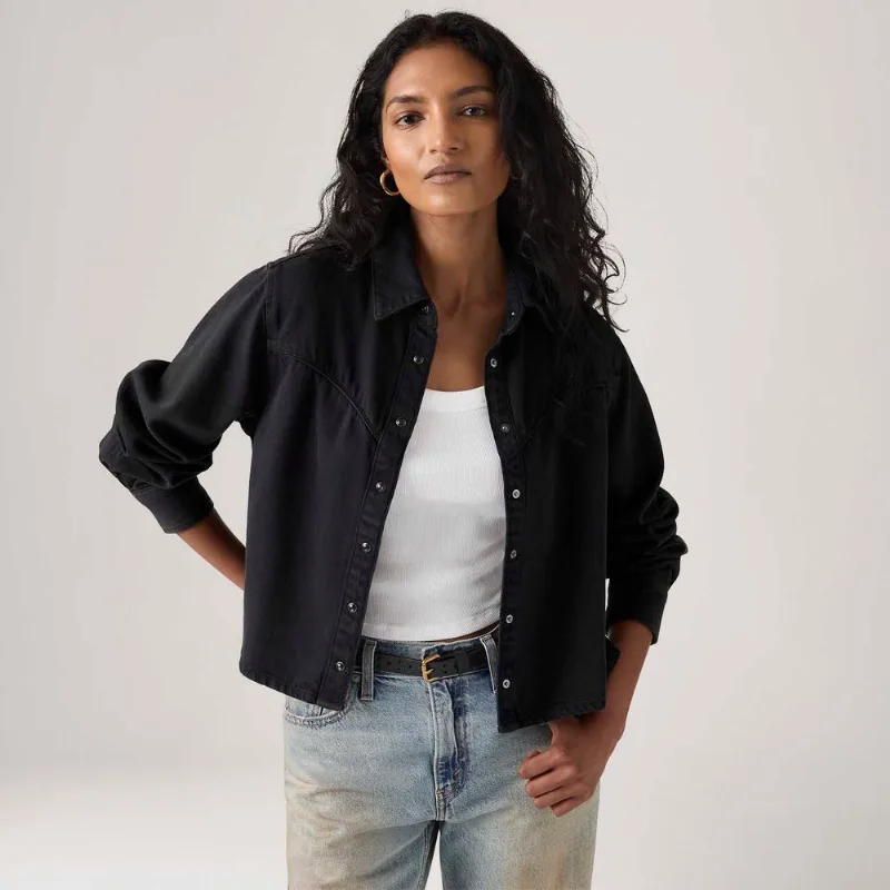Camisa Jeans Levi's® Logan Shacket Preta - S USA | P BR