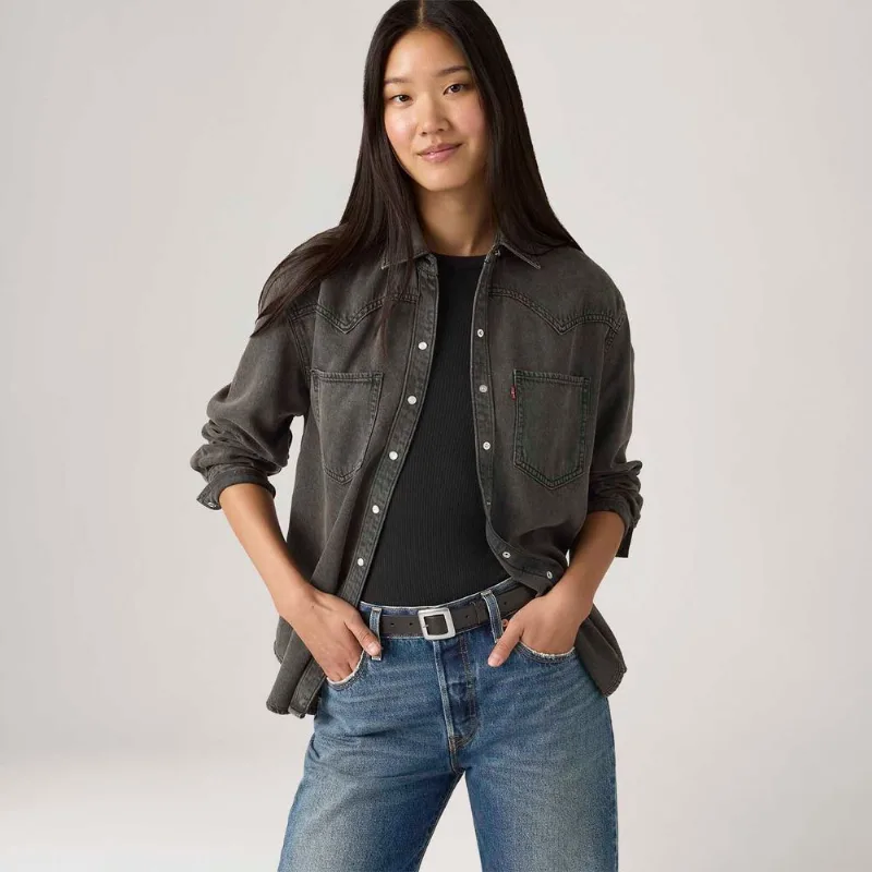 Camisa Jeans Levi's® Teodora Western Preta - S USA | P BR