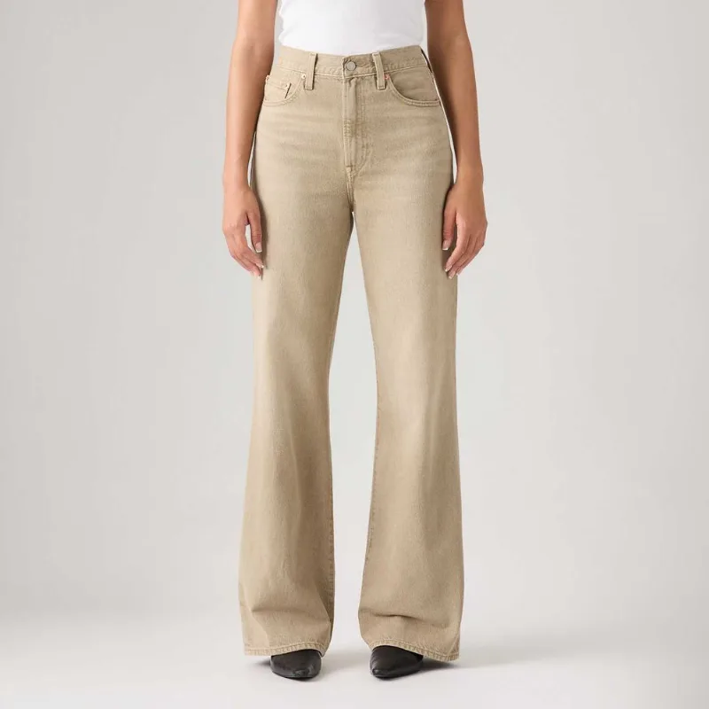 Calça Jeans Levi's® Ribcage Wide Leg Bege - 26X32 USA | 37 BR