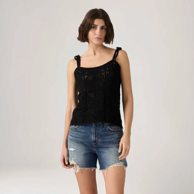 Blusa Levi's® Abbey Tie Shoulder Crochet Preto - XL USA | GG BR